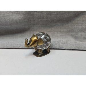 Vintage Bronze-Tone Crystal Elephant Collectible, 1'' Tall